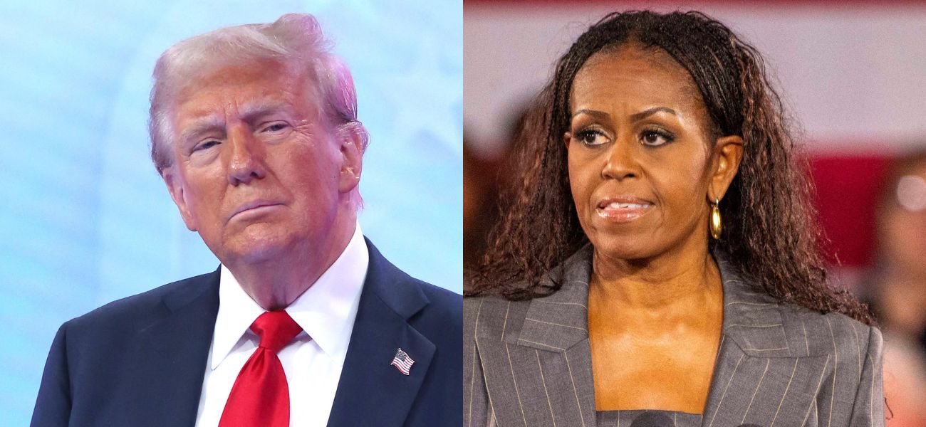 A reação de ‘meio sorriso’ de Trump ao ver Michelle Obama ser chamada de ‘homem’