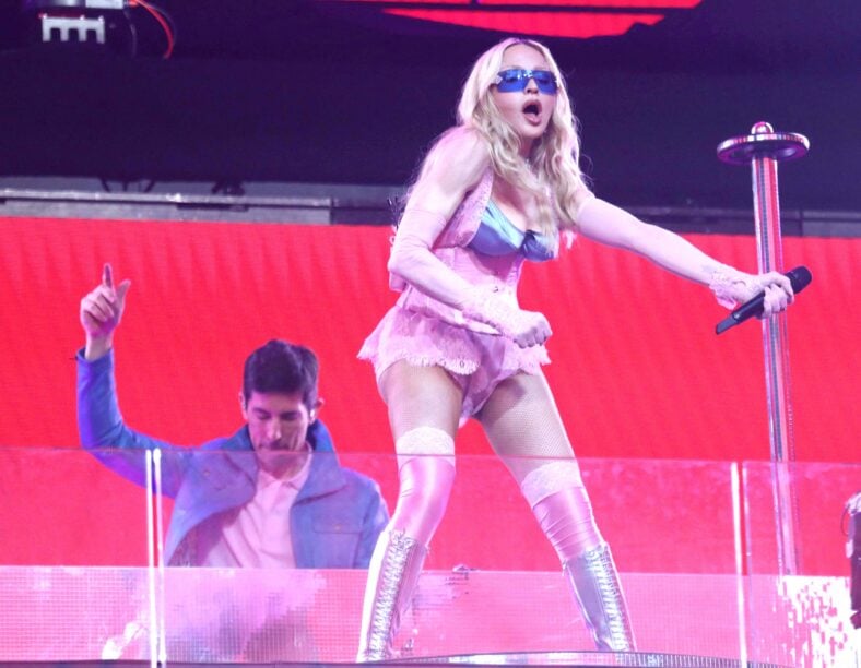 Madonna Surprise Pop Up Concert In Time Square
