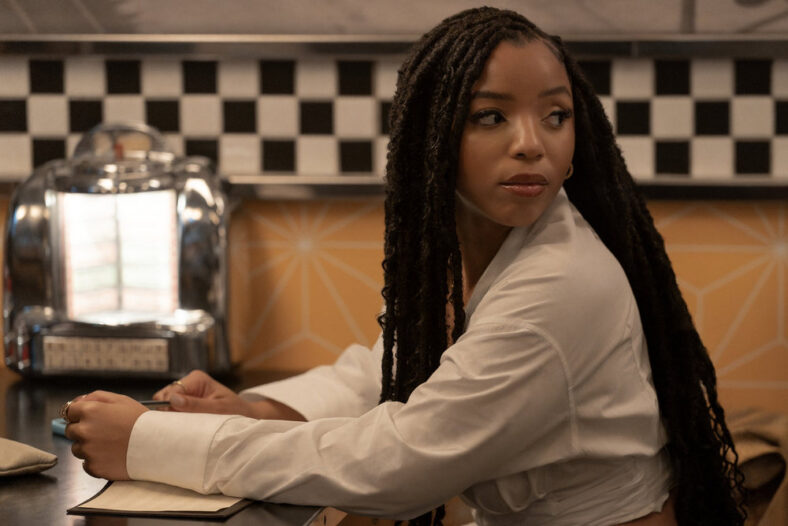 Chloe Bailey on the set of "Strung."