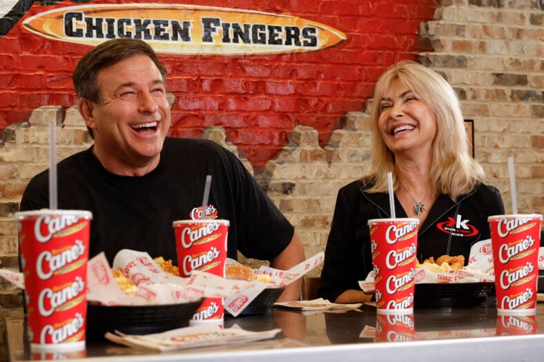 Todd Graves laughing with Chuck Norris' widow