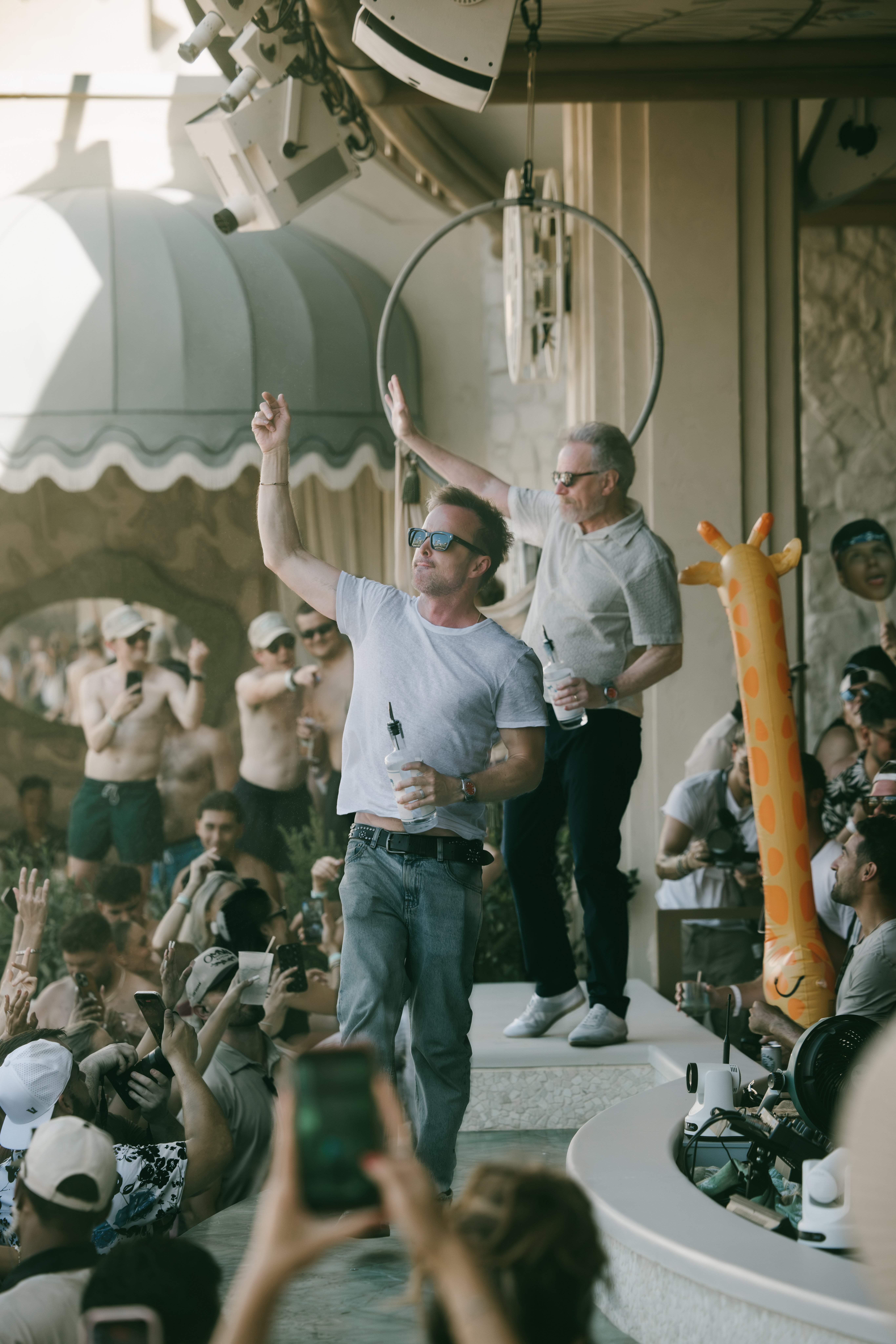 Bryan Cranston and Aaron Paul Turn Omnia Dayclub Into One Giant Tequila Toast for the Dos Hombres Launch