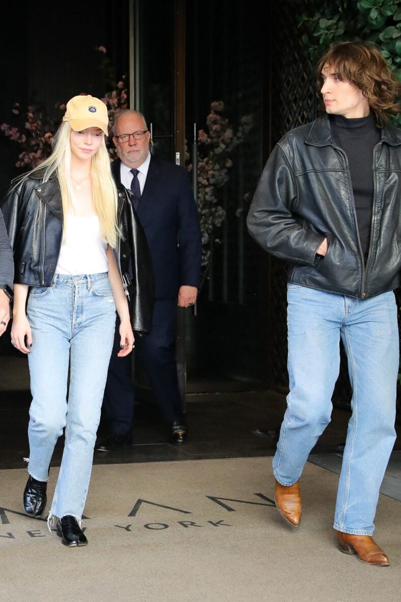 Birthday girl Anya Taylor-Joy and husband Malcolm McRae check out of their hotel in New York City