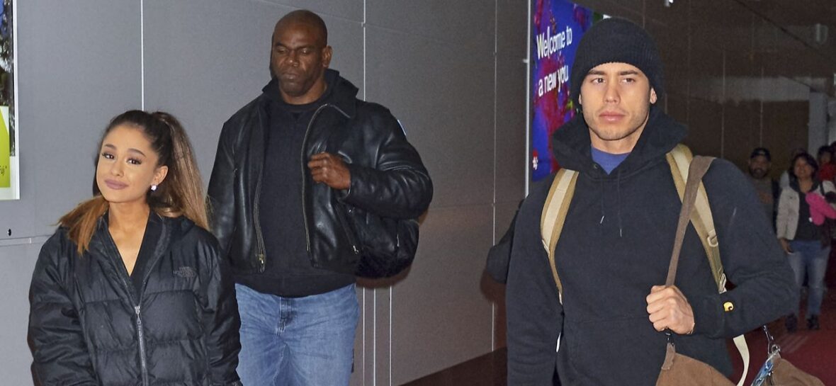 Ariana Grande and Ricky Alvarez are seen upon arrival at Tokyo International Airport in April 2016.