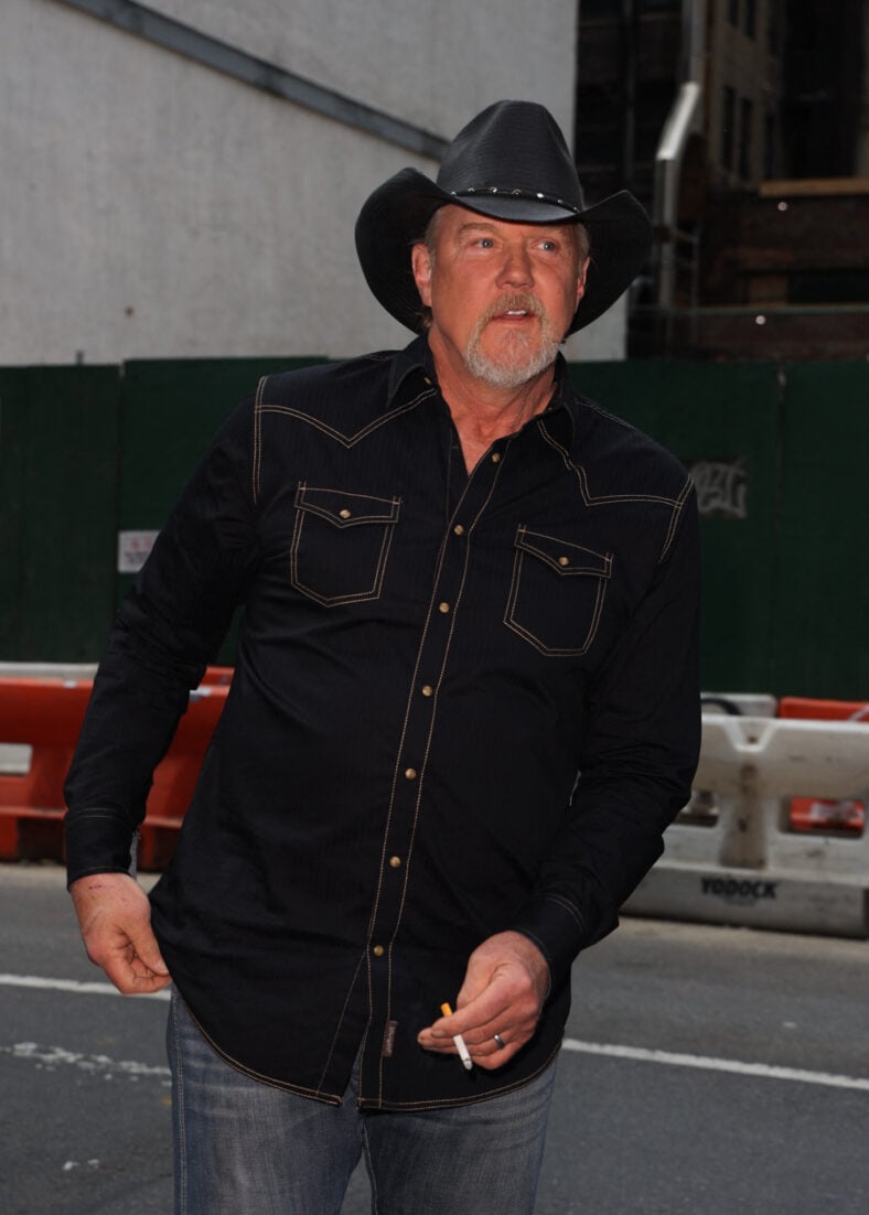 Country singer Trace Adkins seen smoking a cigarette as he leaves the Today Show in New York City