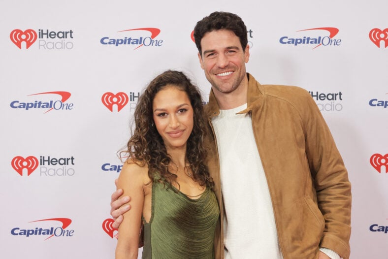 Joe Amabile and his wife at IHeartRadio 102.7 KIIS FM'S Jingle Ball 2025 - Arrivals In Inglewood, US