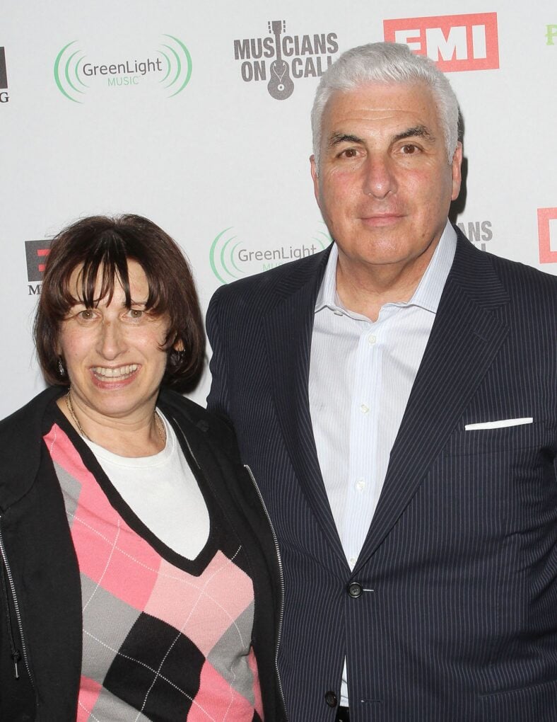 Janis Winehouse and Mitch Winehouse at EMI Music 2012 Grammy Awards Party held at Capitol Records Hollywood