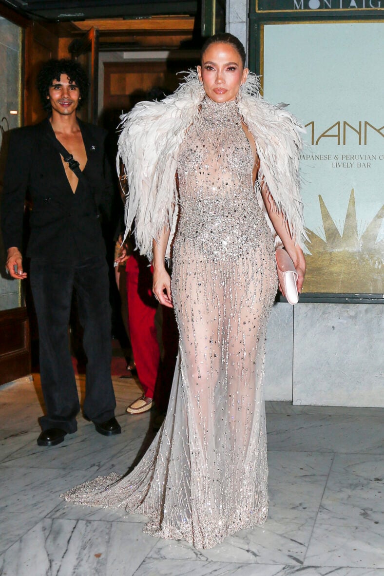 Jennifer Lopez in a sheer gown
