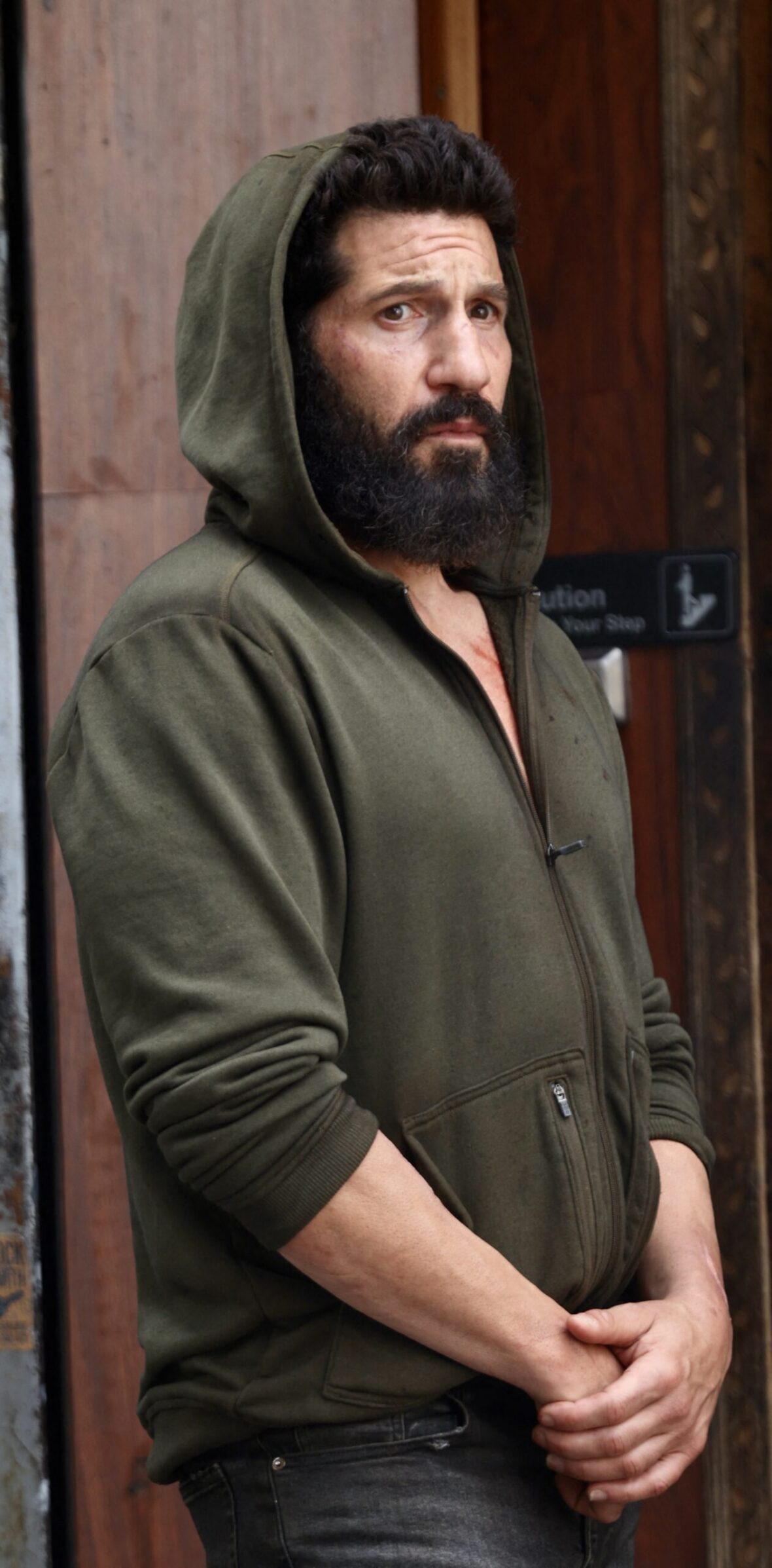 Jon Bernthal is seen on the set of 'The Punisher'