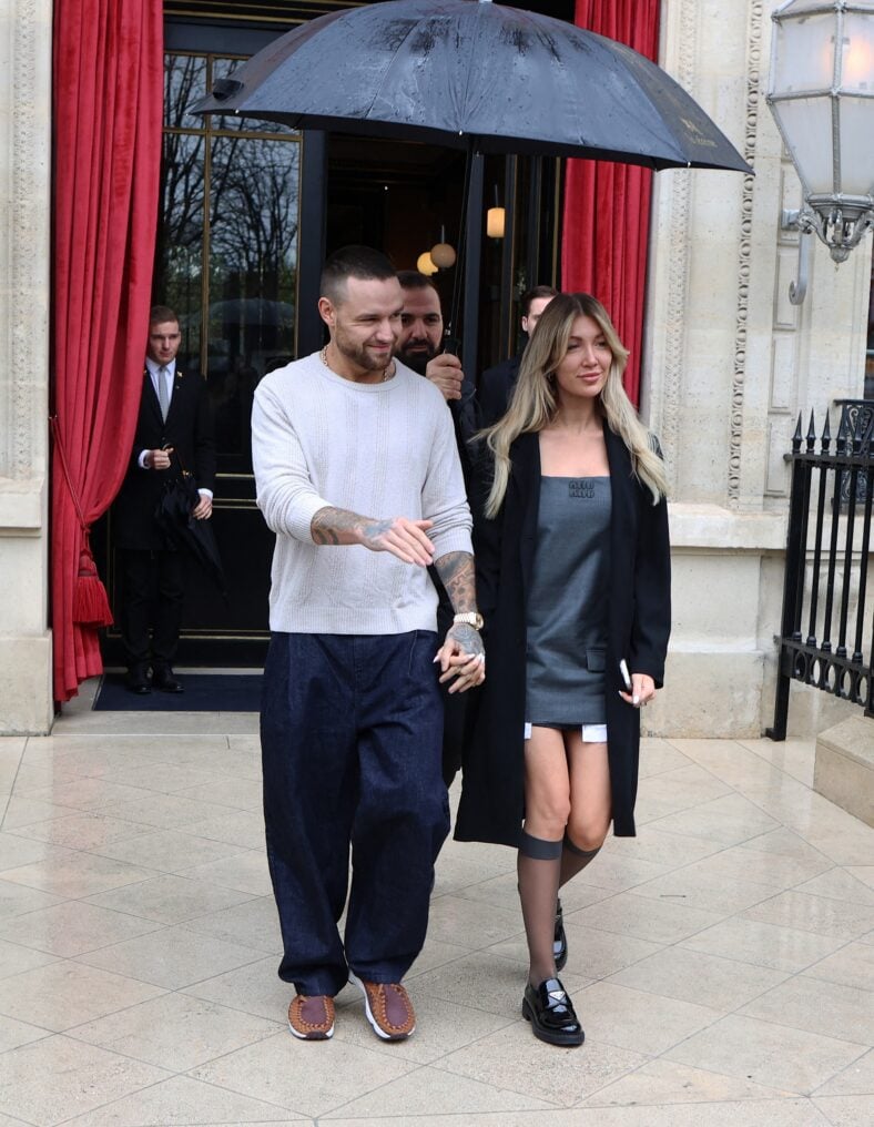Liam Payne and Kate Cassidy at their hotel in Paris