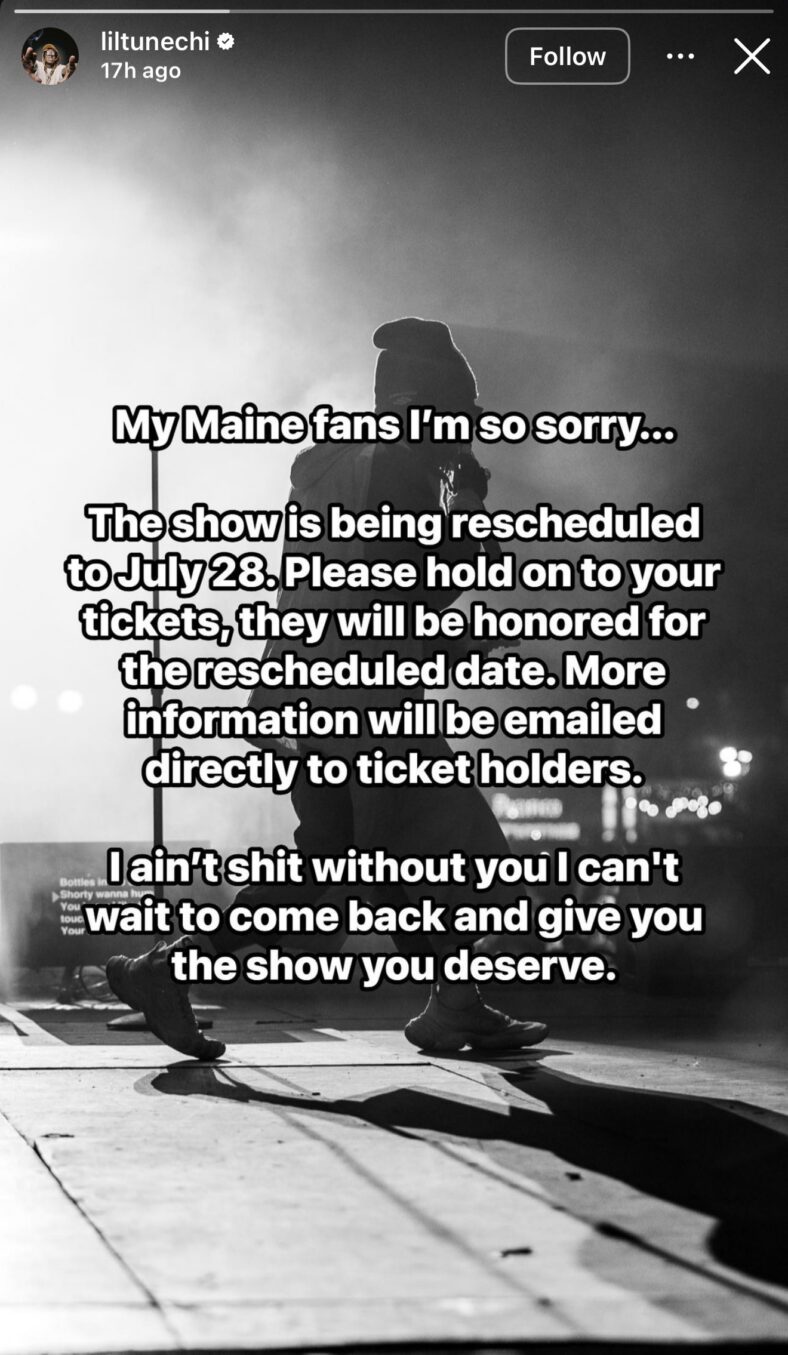 Lil Wayne Apologizes And Promises A New Show