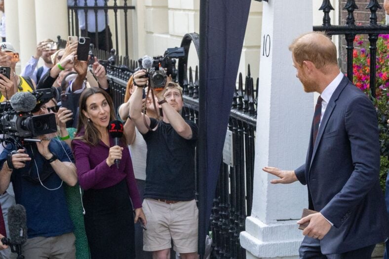 Prince Harry leaving Chatam House