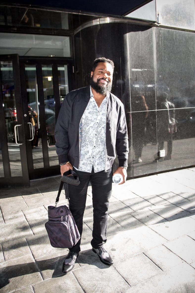 Malcom-Jamal Warner is seen leaving the Good Day New York