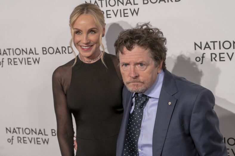 Michael J Fox and wife Tracy Pollan  at the 2024 National Board of Review Awards Gala