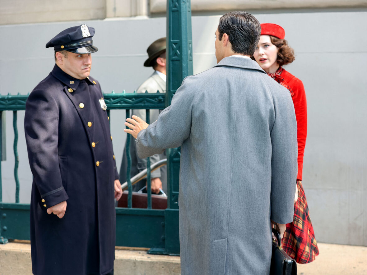 Rachel Brosnahan at film set of 'The Marvelous Mrs Maisel'