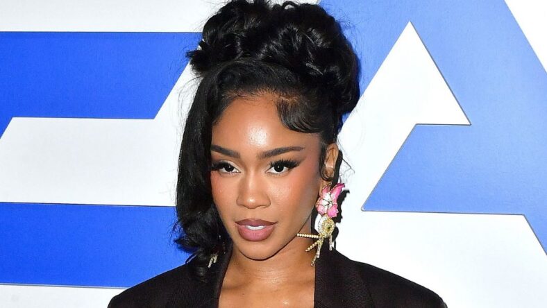 Saweetie Nearly Pops Out Of Plunging Dress In 33rd Birthday Pics