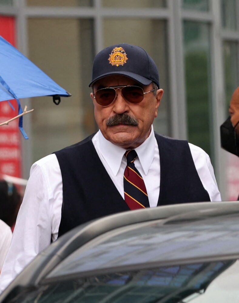 Tom Selleck on set