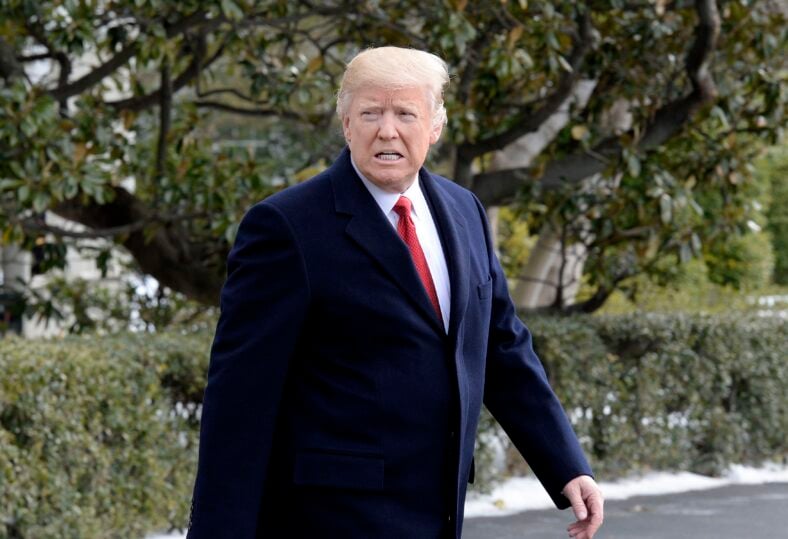 Donald Trump departs the White House on the Marine One