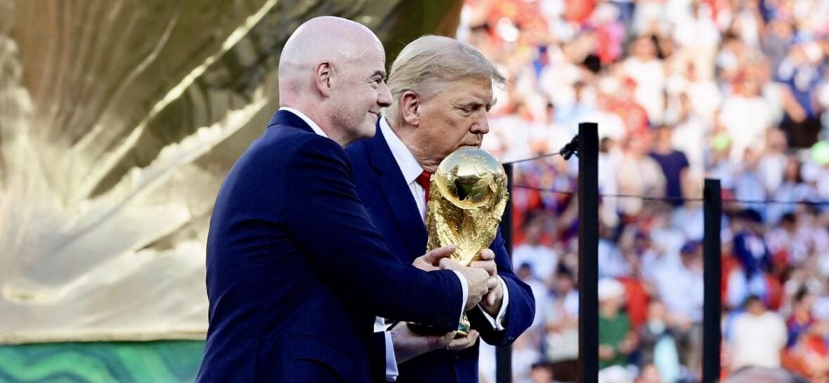 President Donald Trump and FIFA president Gianni Infantino in New Jersey