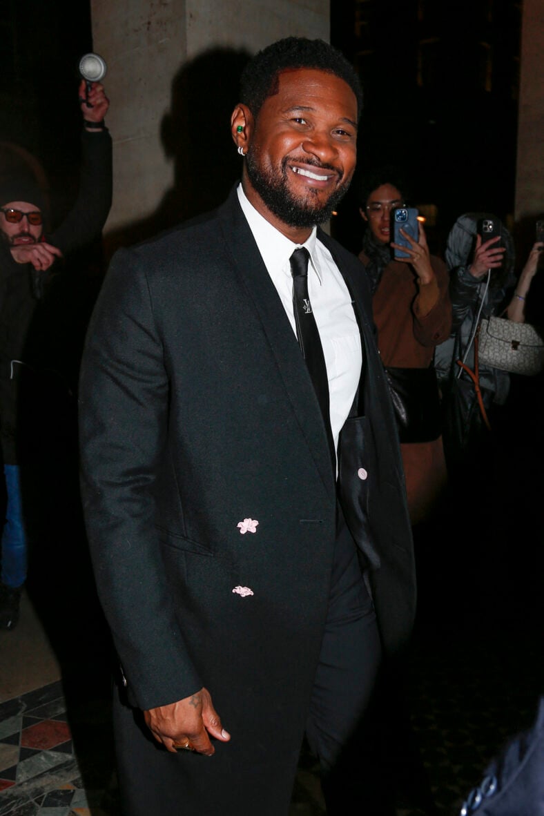 Usher leaving Costes hotel during Paris Fashion Week