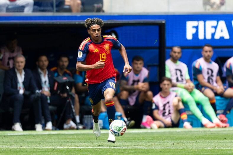 Lamine Yamal playing for Spain