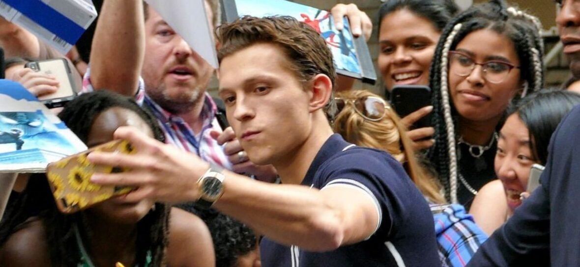 Tom Holland with fans