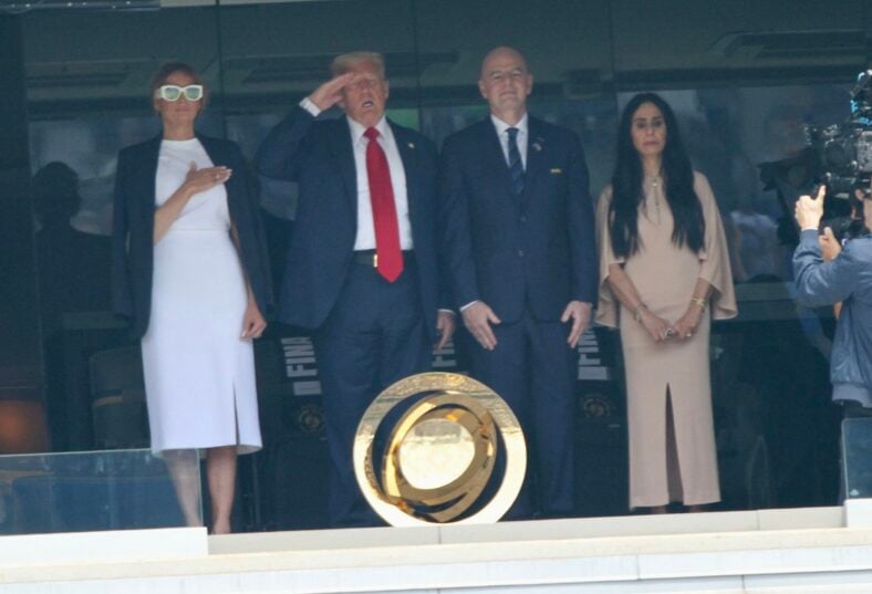 Donald Trump and Gianni Infantino at the Club World Cup final in 2025