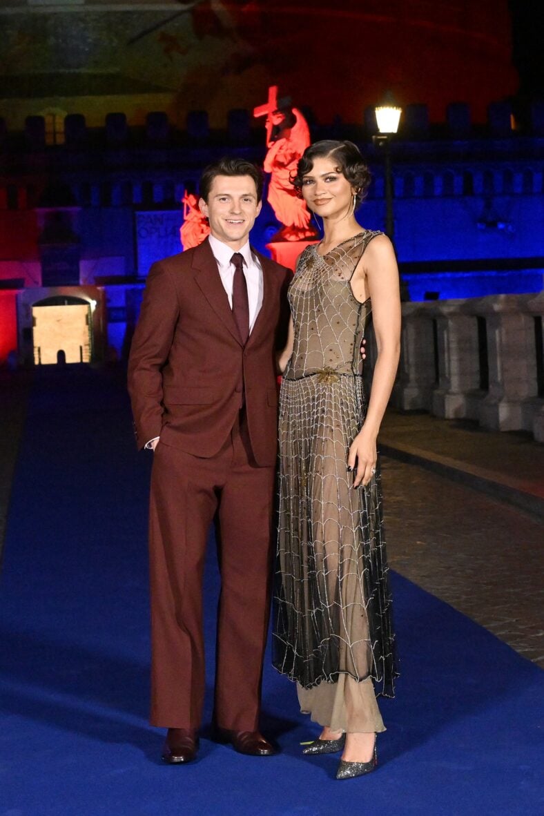 Zendaya and Tom Holland at Red Carpet Of The Film Spider-Man: Brand New Day At Ponte Sant'Angelo