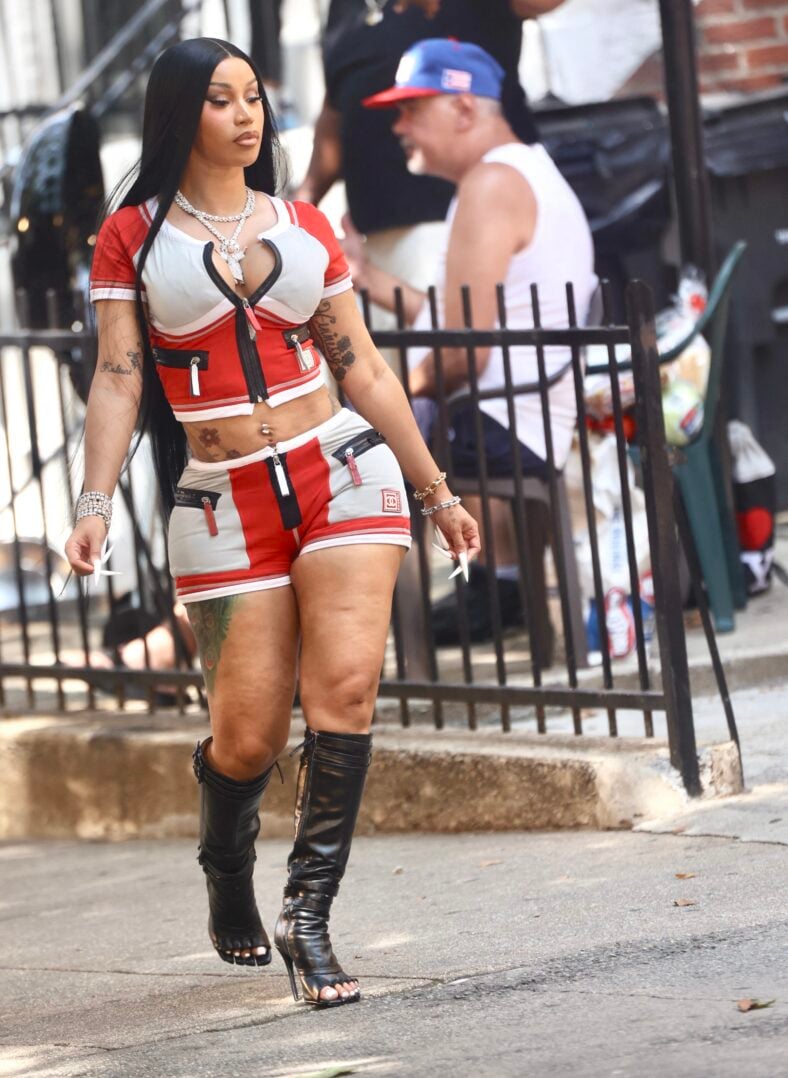 Cardi B is seen on the set of her new Music Video