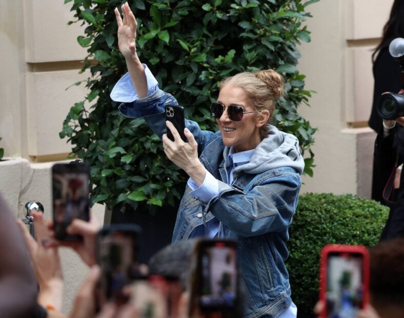 Celine Dion on her way to the opening ceremony of the Paris 2024 Olympic Games