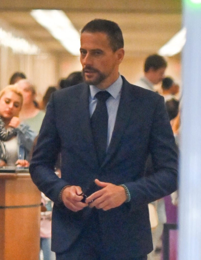 Ioan Gruffudd is seen leaving court after battling it out with Alice Evans