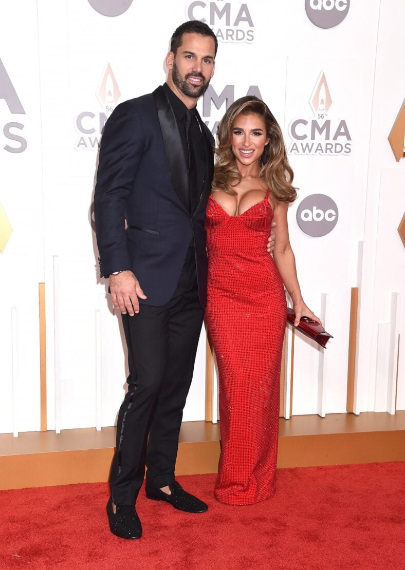 Jessie James Decker and Eric Decker attend the 56th Annual CMA Awards