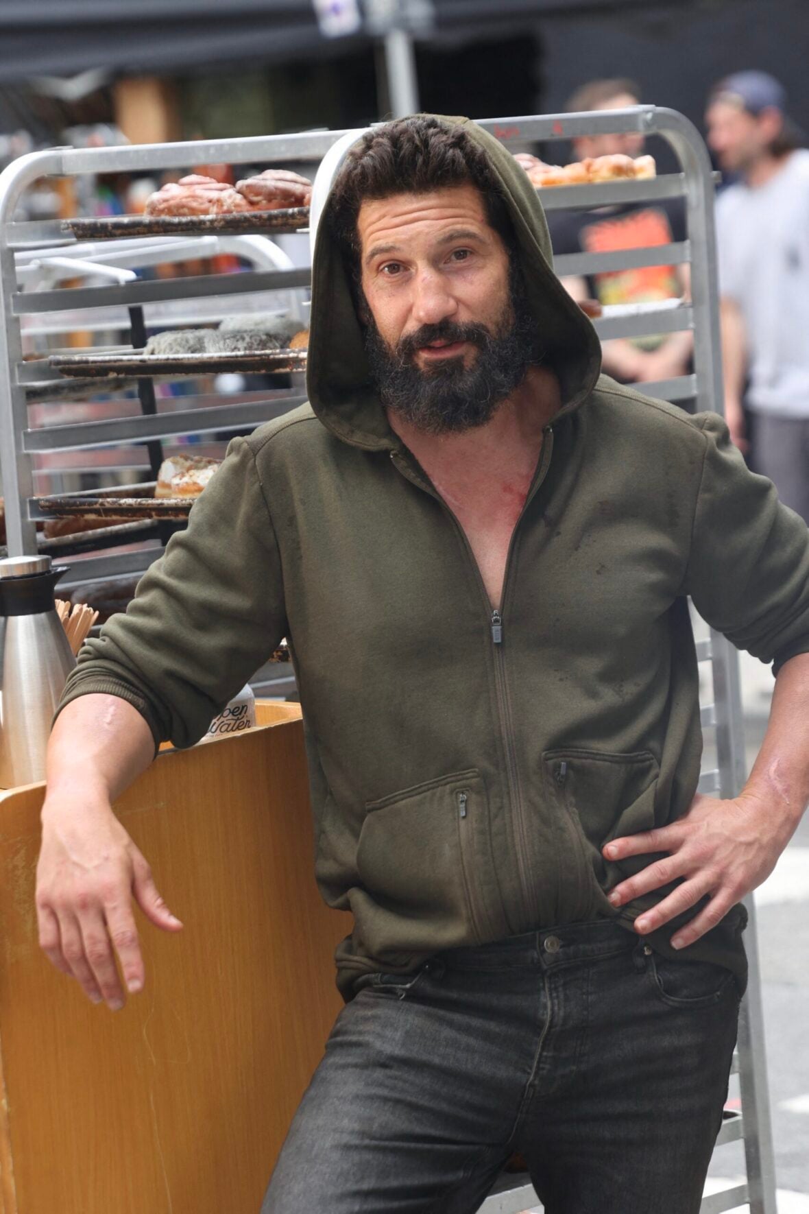 Jon Bernthal is seen on the set of 'The Punisher'