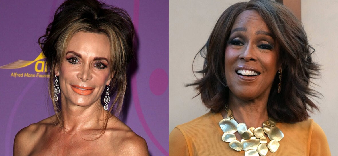 A photo collage of Lesley Vogel and Gayle King