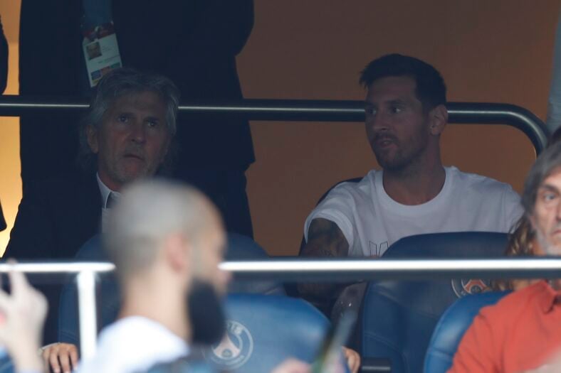 Lionel Messi of Paris Saint Germain (PSG) and family