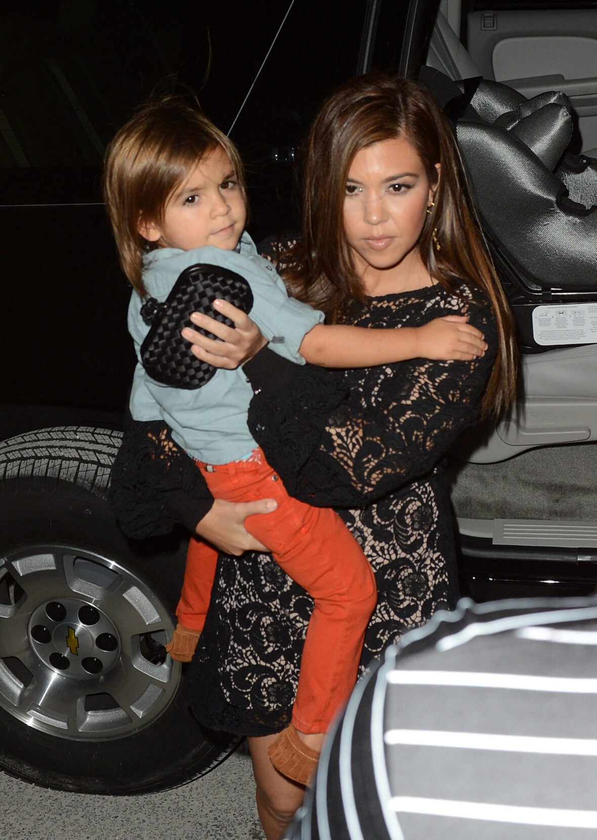 Kim Kardashian arrives with sisters Kylie Jenner and Kourtney Kardashian to have dinner at Prime 112 during the taping of "Kourtney and Kim Take Miami" in Miami Beach, Florida. 30 Sep 2012 Pictured: Kourtney Kardashian; Mason Disick. Photo credit: MEGA TheMegaAgency.com +1 888 505 6342 (Mega Agency TagID: MEGA692144_044.jpg) [Photo via Mega Agency]
