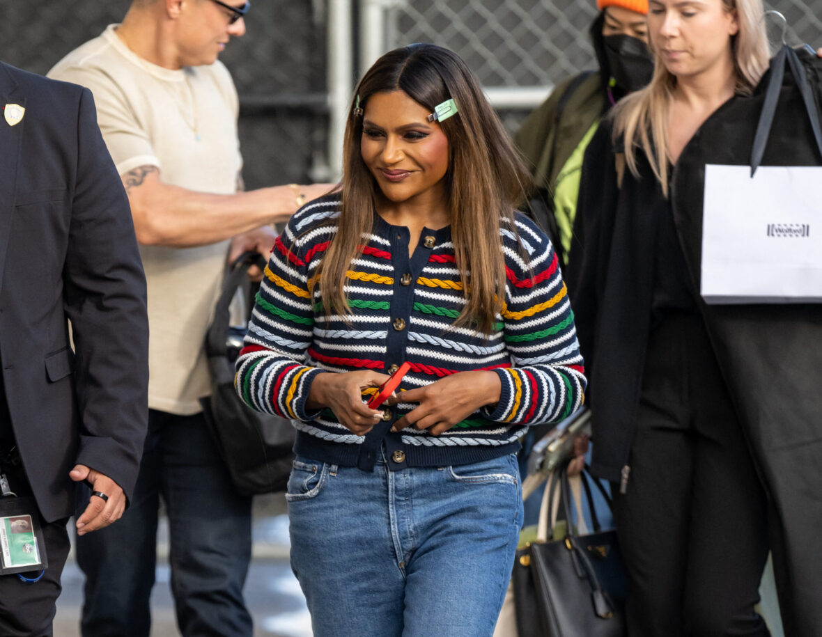 Mindy Kaling is seen at "Jimmy Kimmel Live' in Los Angeles, California.