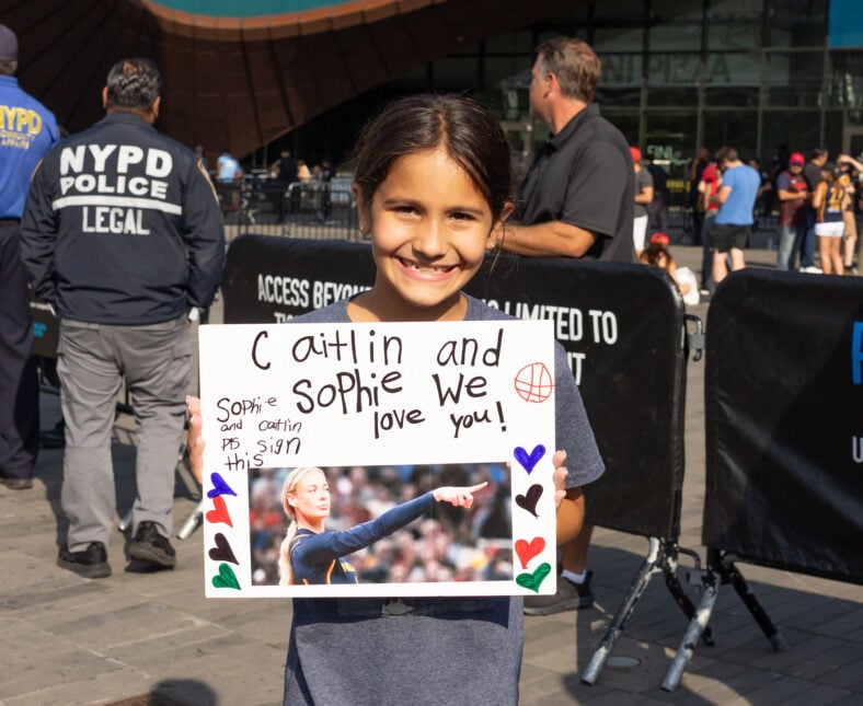 Protest Scenes outside Barclay Center for Indiana Fever vs NY Liberty WNBA