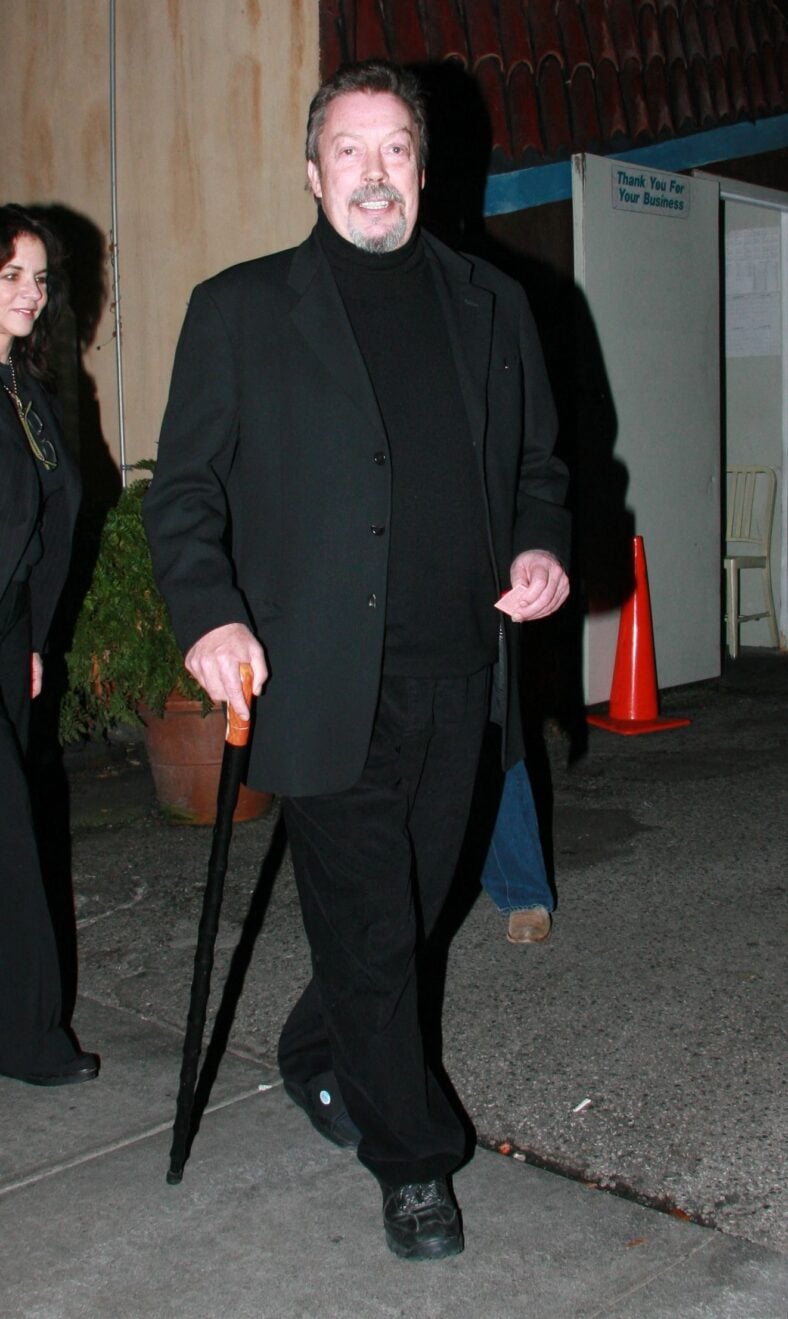Tim Curry leaves Orso restaurant in West Hollywood
