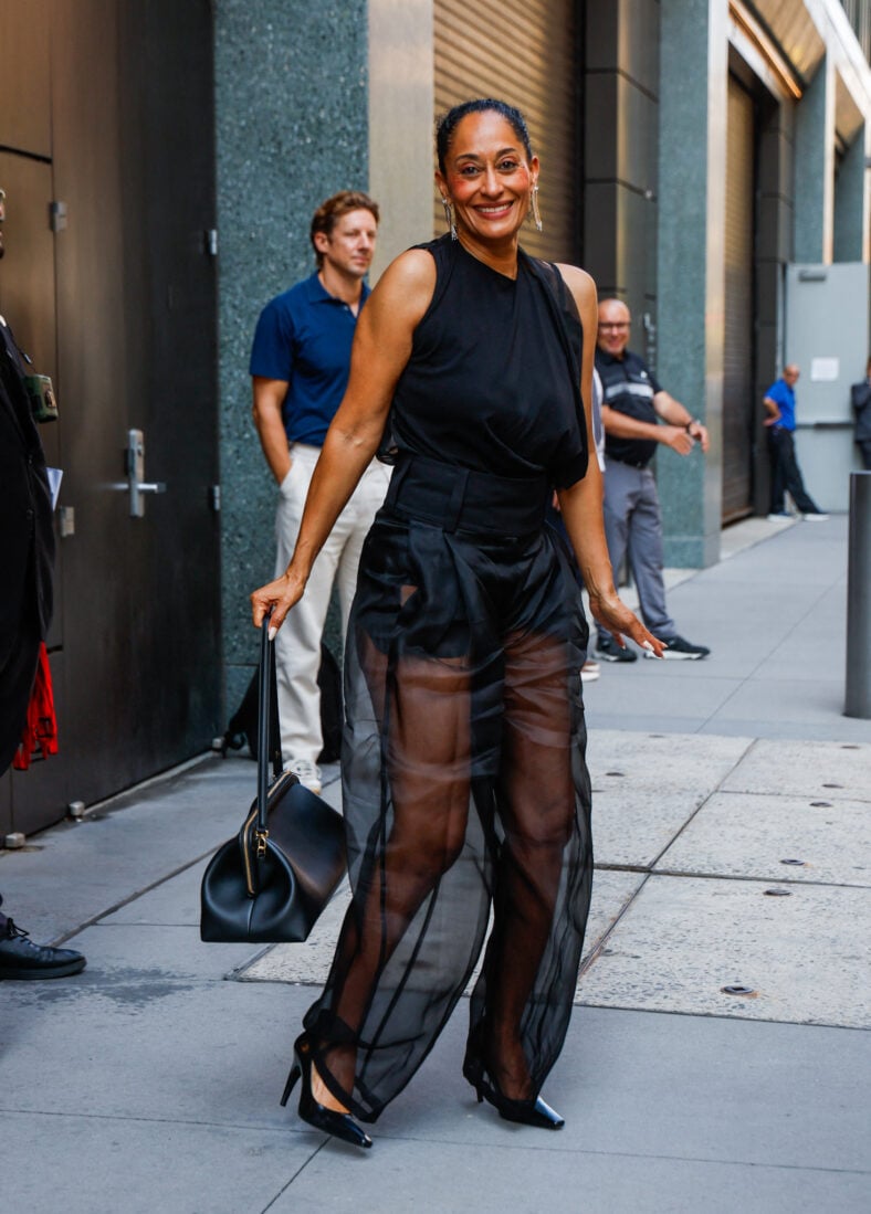 Tracee Ellis Ross is all smiles making an appearance on Live with Kelly and Mark this morning in New York City