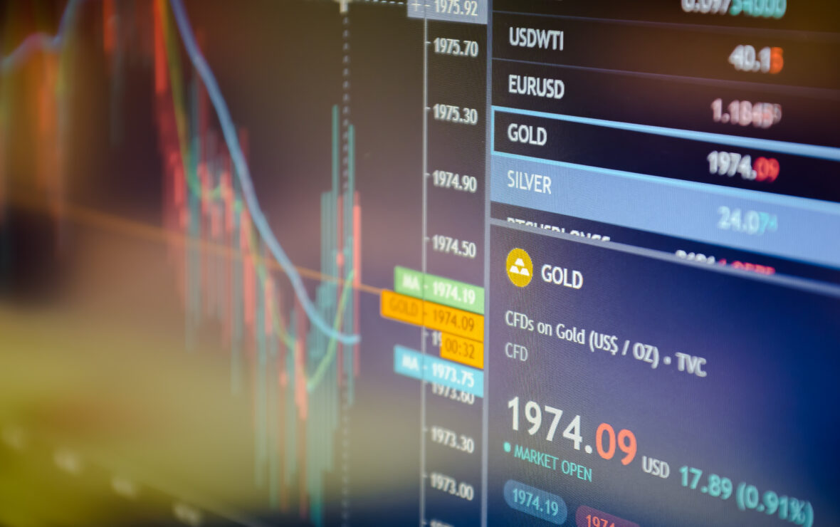 Historical all time high gold market, trading gold spot on stock market trading platform.
