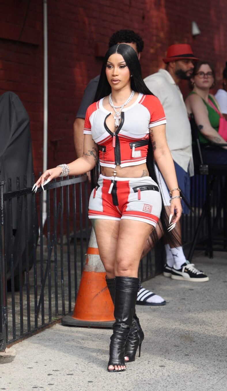Cardi B is seen on the set of her new Music Video