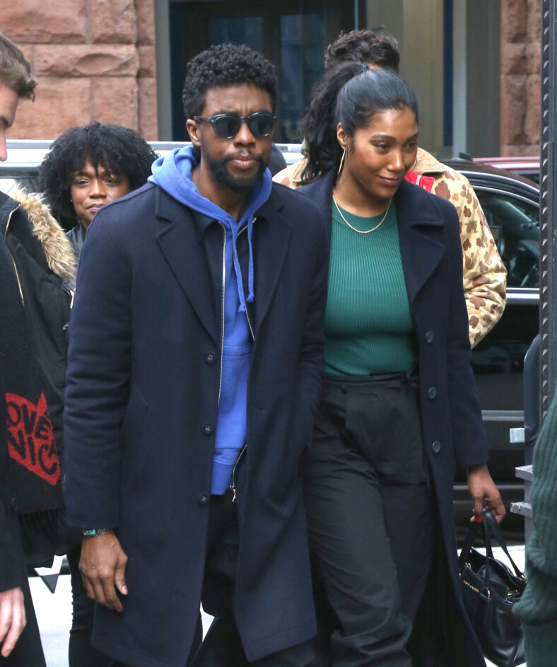 Chadwick Boseman and Simone Ledward at Build Series in New York City
