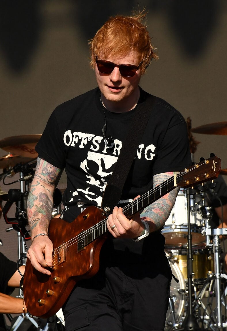 Ed Sheeran performs with Dexter Holland and The Offspring