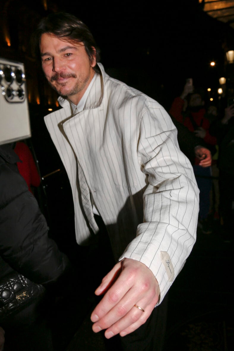 Josh Hartnett and Tamsin Egerton leaving her hotel during Paris Fashion Week