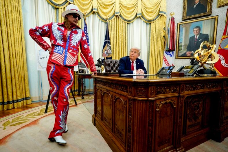Kid Rock present as Donald Trump Signs Executive Orders in the Oval Office