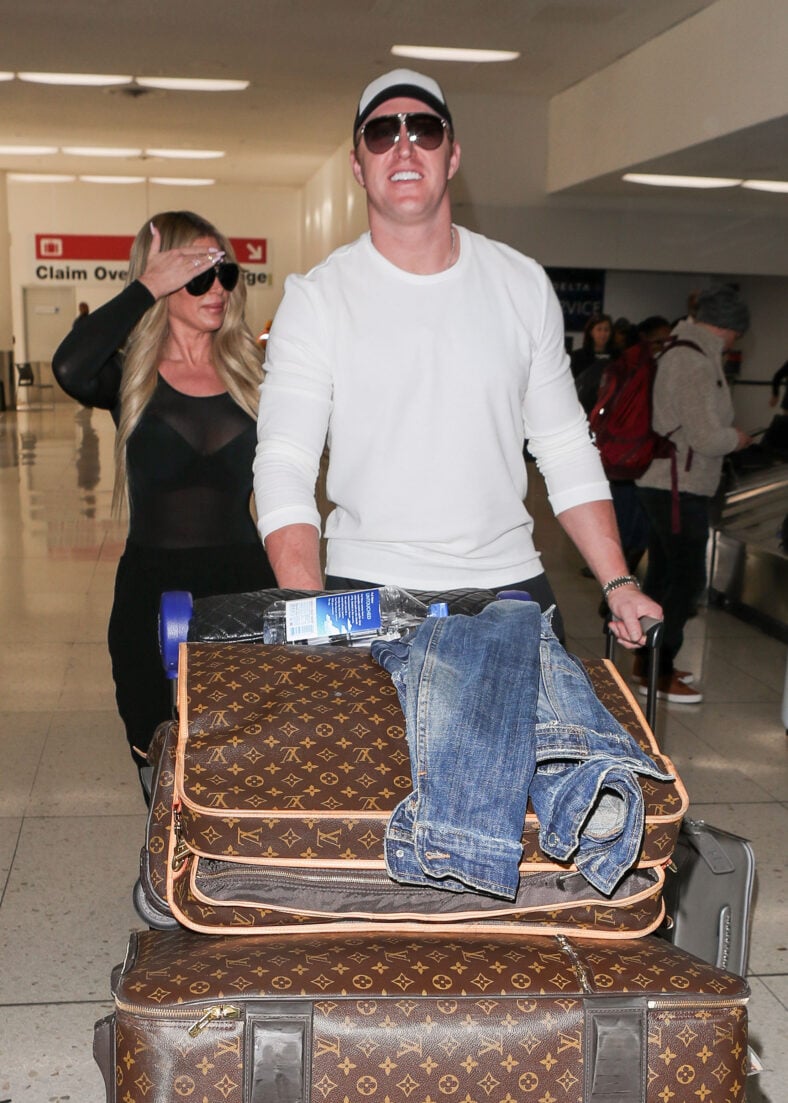 Kim Zolciak and Kroy Biermann at LAX International Airport