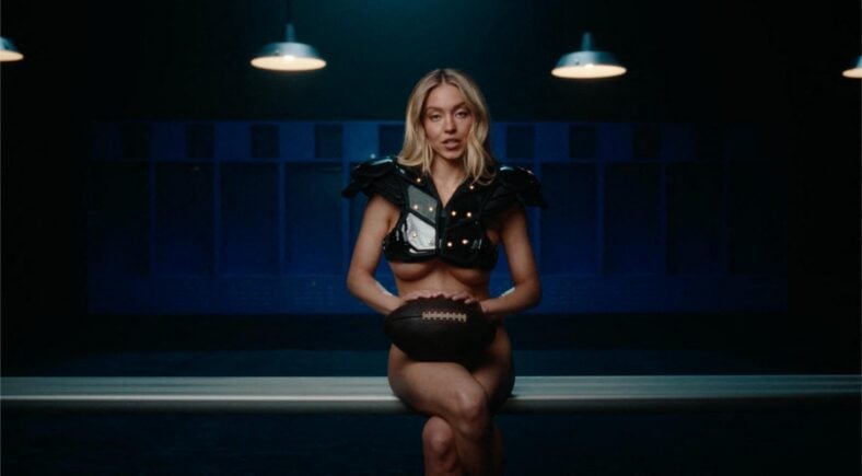 *MANDATORY BYLINE - MUST CREDIT: Novig/Mega* Sydney Sweeney strips naked for a sizzling campaign promoting sports prediction market Novig., , The bombshell actress barely covers up her famous curves with just a few strategically placed items of sports equipment in the sexy ?Just Sports? campaign., , Sydney, who also joins Novig as a strategic partner and equity holder, said: ?The campaign was about embracing a fun idea. The concept is simple: cut through the noise and put the focus entirely on sports., , ?The campaign brings that idea to life with confidence, humor and a playful edge.?, , Sydney also told Complex.com how she is a huge sports fan, saying: ?I grew up loving sports. I played sports growing up. I was on a soccer team, I was on a softball team, I was on a snow ski team. I learned how to slalom ski when I was little, and I did MMA., , ?So sports have been a really big part of my life, and I love watching hockey and boxing, especially after playing Christie Martin. I have a really huge appreciation for every single fighter.? , , *MANDATORY BYLINE - MUST CREDIT: Novig/Mega. 10 Sep 2026 Pictured: Sydney Sweeney strips naked to promote sports prediction market Novig. Photo credit: MUST CREDIT: Novig/Mega TheMegaAgency.com sales@mega.global (Mega Agency TagID: MEGA1493180_022.jpg) [Photo via Mega Agency]