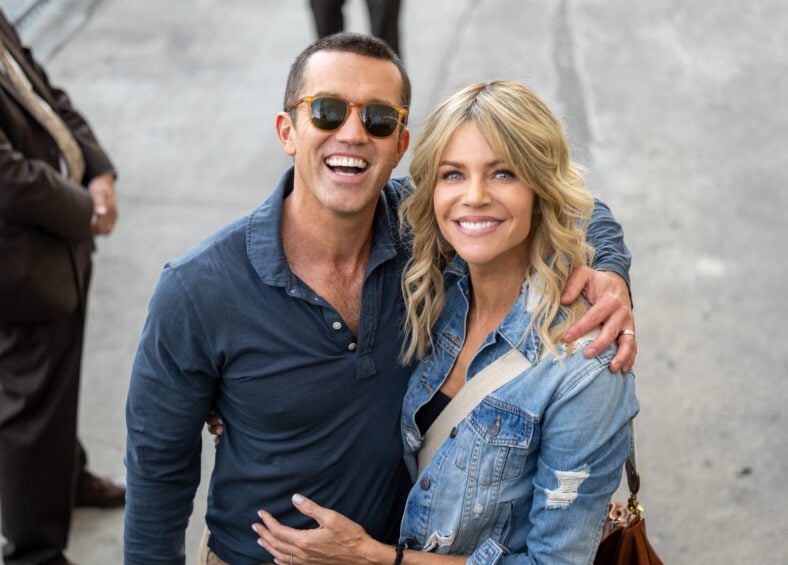 Rob McElhenney and Kaitlin Olson at “Kimmel”
