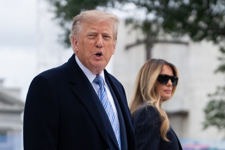 Donald Trump and Melania Trump's Departure For JBA To Welcome Xi