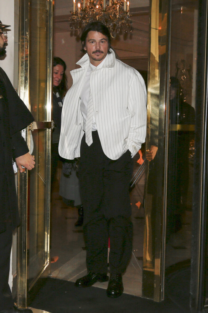 Josh Hartnett and Tamsin Egerton leaving her hotel during Paris Fashion Week
